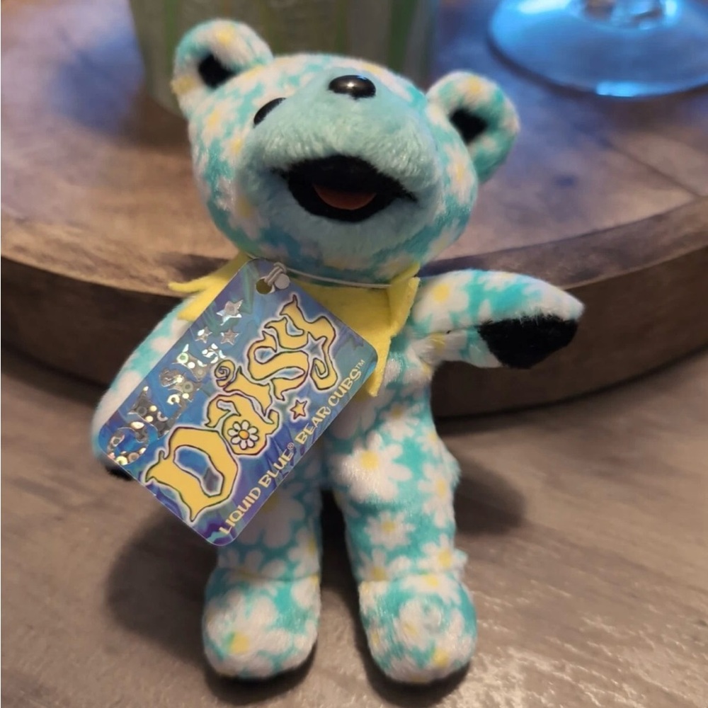 Grateful Dead “Lil Daisy” Floral Plush beanie Bear - Blue and Yellow